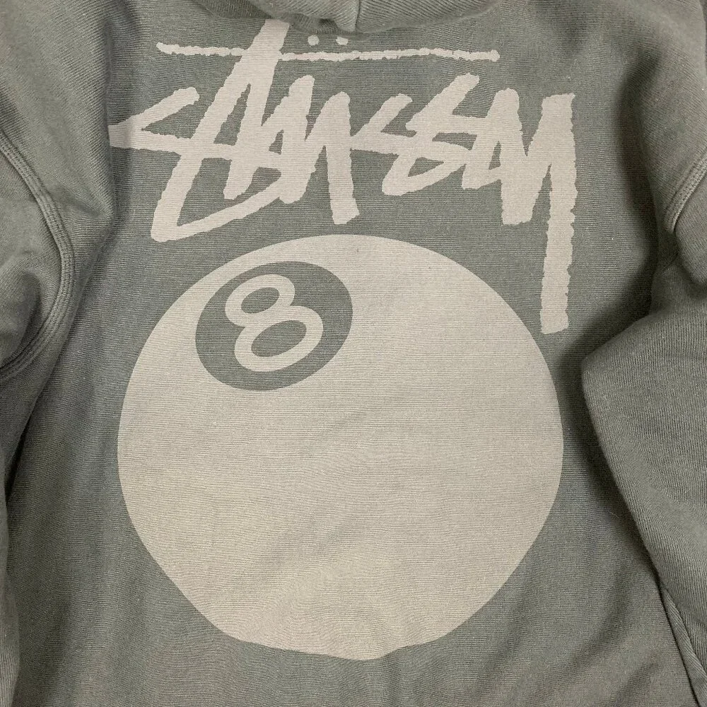 Stussy Men's 8 Ball Pig Dyed Black Hoodie Large - Picture 7 of 12